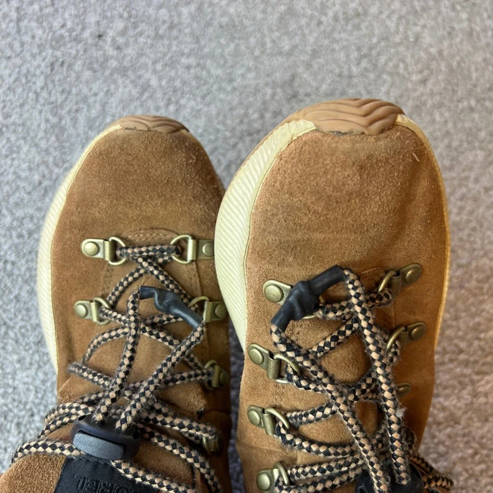 Sorel boots Kids 4 Brown Suede Winter Waterproof Lace Up out n about‎ conquest